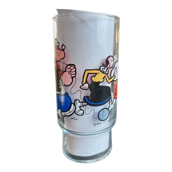 Popeye Bluto Swee Pea Olive Oyl 1978 Vintage Promo Glass King Productions - Picture 2 of 5